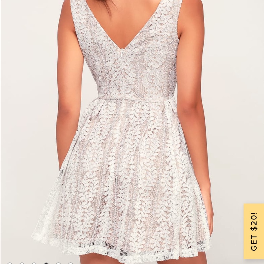 Lulu’s All of My Heart White Lace Skater Dress - Picture 3 of 3